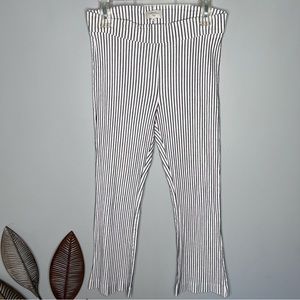 Avenue Montaigne Brigitte Cropped Side-Slit Striped Pants‎ H19